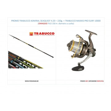 PROMO TRABUCCO ADMIRAL SEAQUEST 4,20 - 220 g. + MUL. MAXXIS PRO SURF 10000